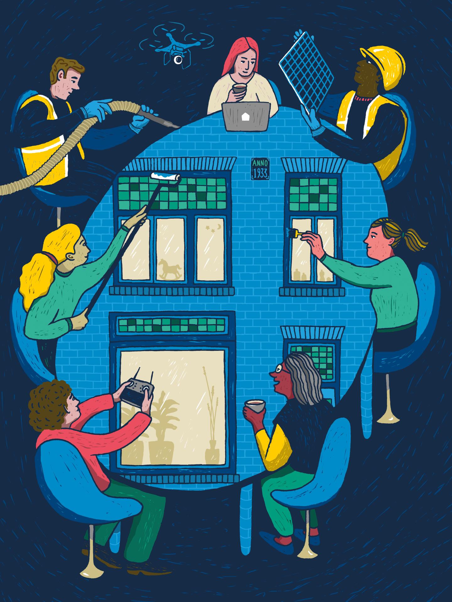 Illustratie huis opknappen - Yoko Heiligers