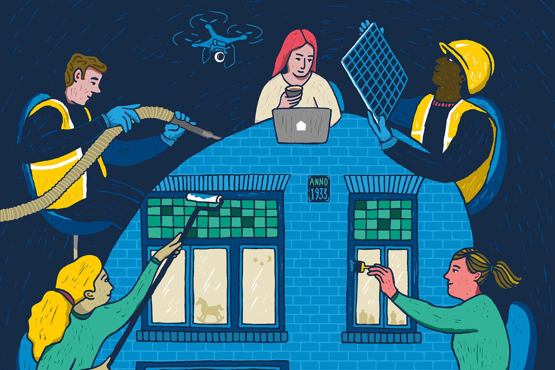 Illustratie huis opknappen - Yoko_Heiligers