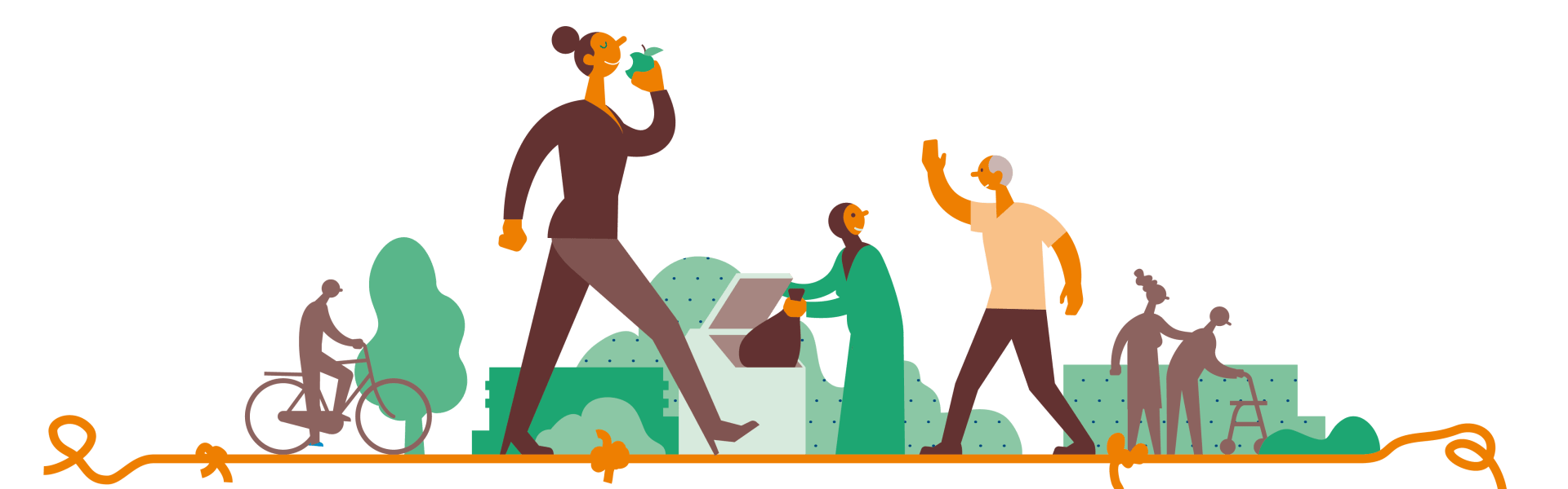 Illustratie figuren op straat