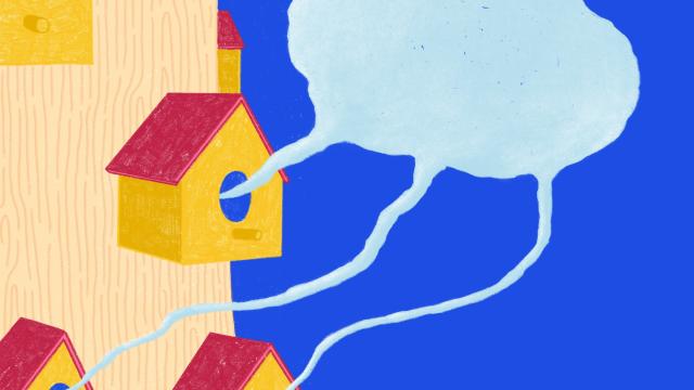 Illustratie vogelhuisjes